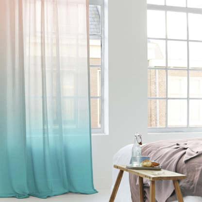 Elegant Ombre Print Sheer Semi Transparent Curtain - Set of 2 -MR8