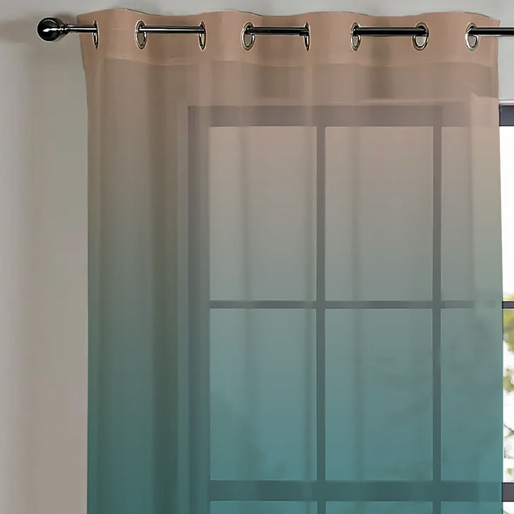 Elegant Ombre Print Sheer Semi Transparent Curtain - Set of 2 -MR8