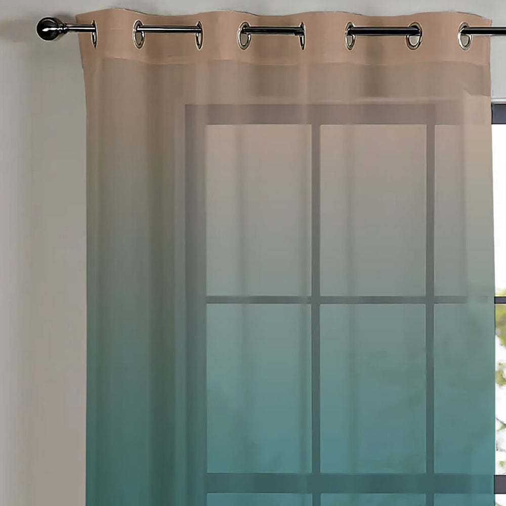 Elegant Ombre Print Sheer Semi Transparent Curtain - Set of 2 -MR8