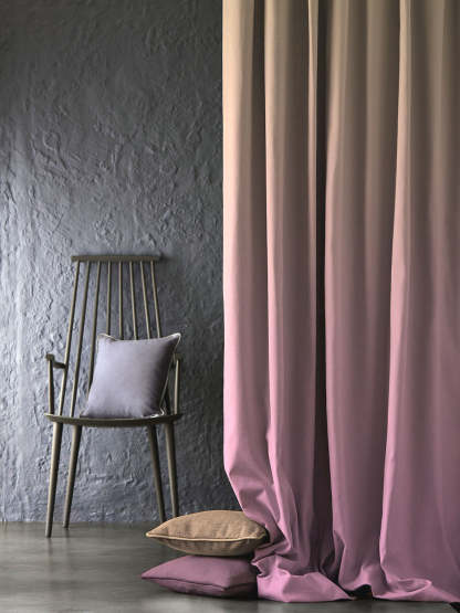 Ombre Beige Heavy Satin Blackout Curtains Set Of 2 - (OFC12)
