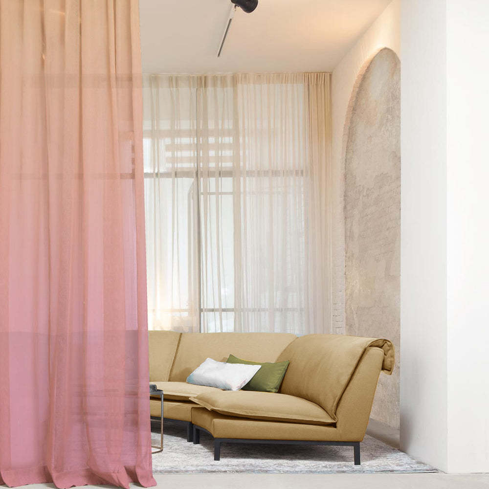 Elegant Ombre Print Sheer Semi Transparent Curtain - Set of 2 -OFC12