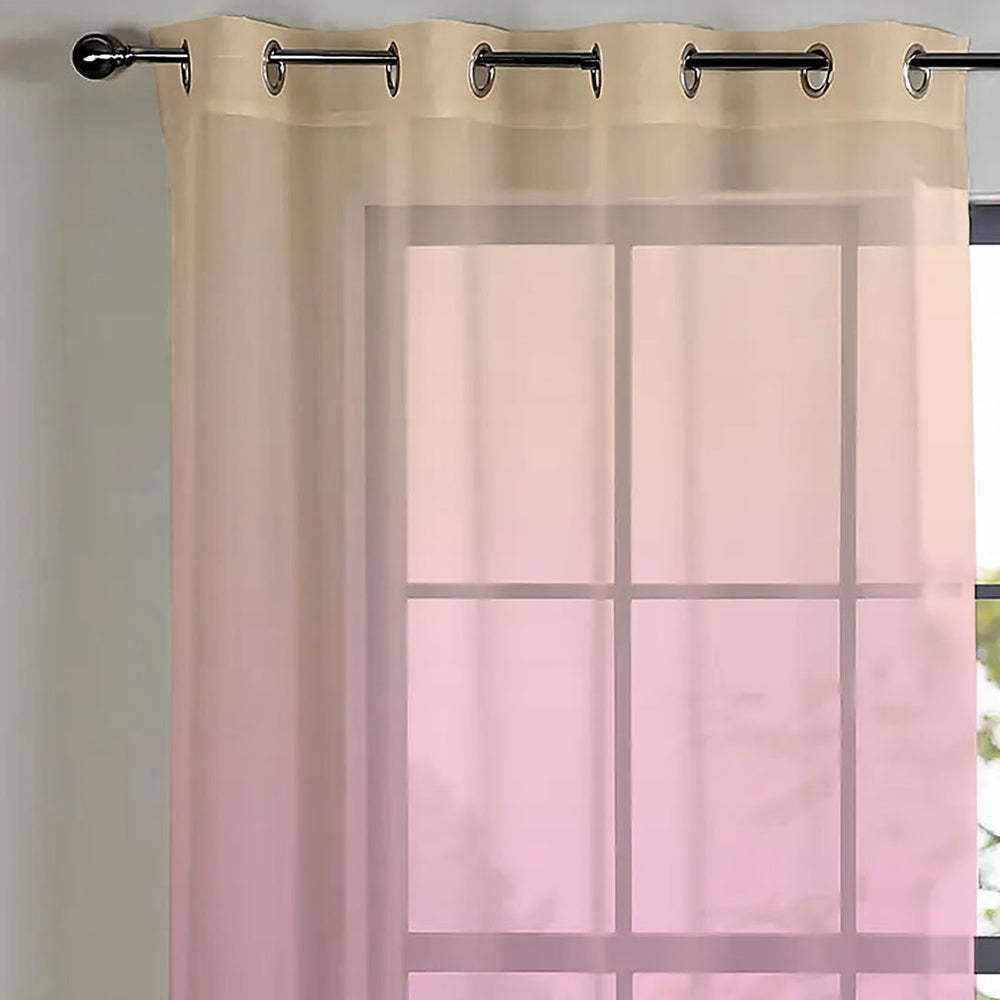 Elegant Ombre Print Sheer Semi Transparent Curtain - Set of 2 -OFC12