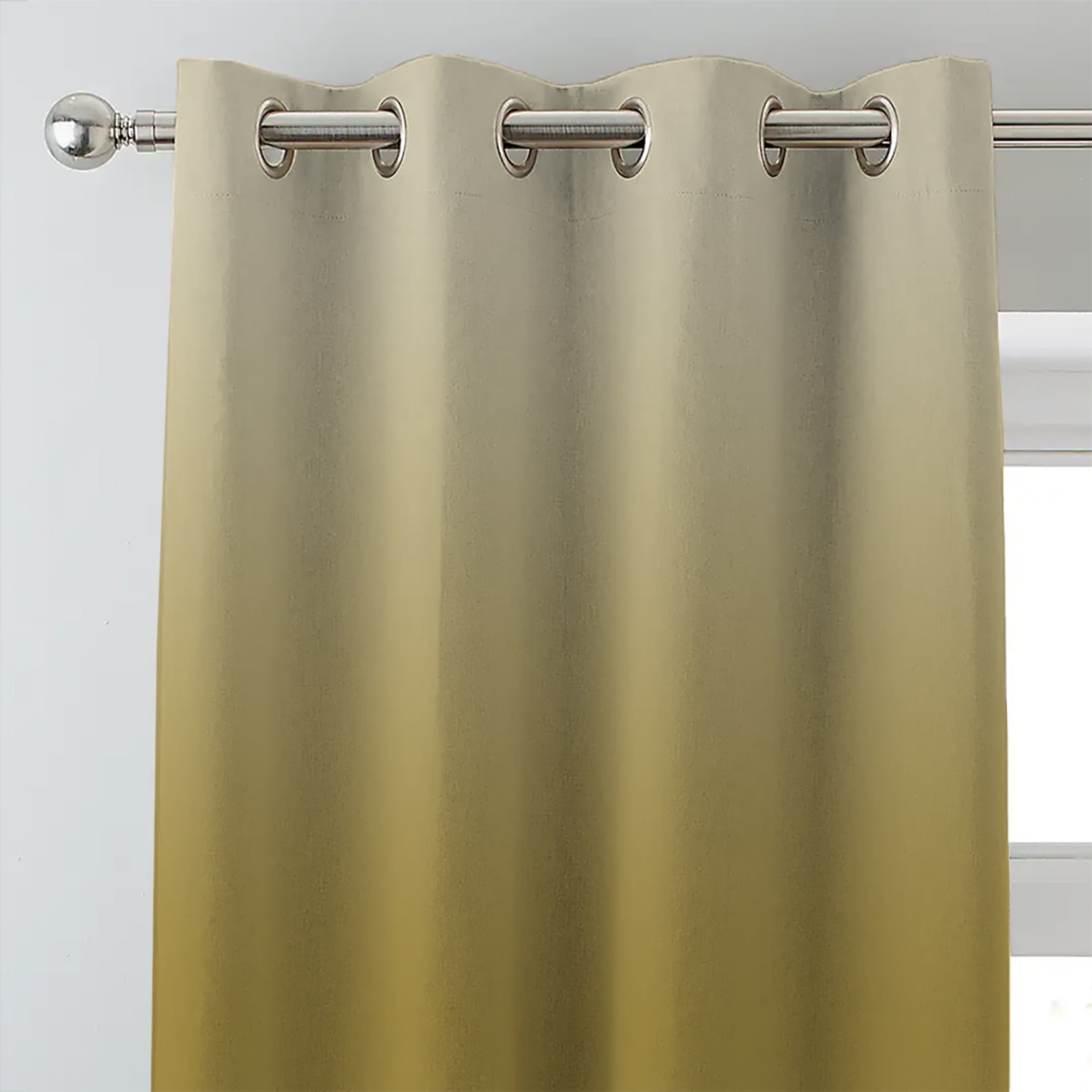 Ombre Beige Olive Heavy Satin Blackout Curtains Set Of 2 - (OMBRE13)