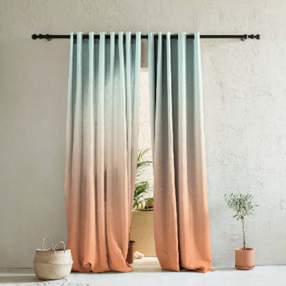 Elegant Ombre Print Room Darkening Curtain Set of 2. OMBRE21