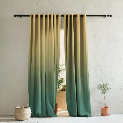 Elegant Ombre Print Room Darkening Curtain Set of 2. OMBRE24