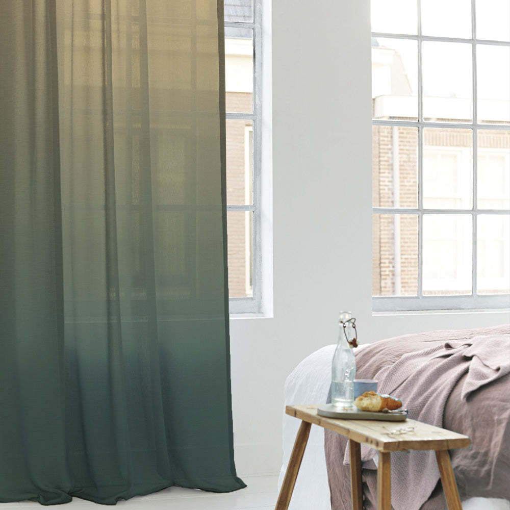 Elegant Ombre Print Sheer Semi Transparent Curtain Set of 2 OMBRE24