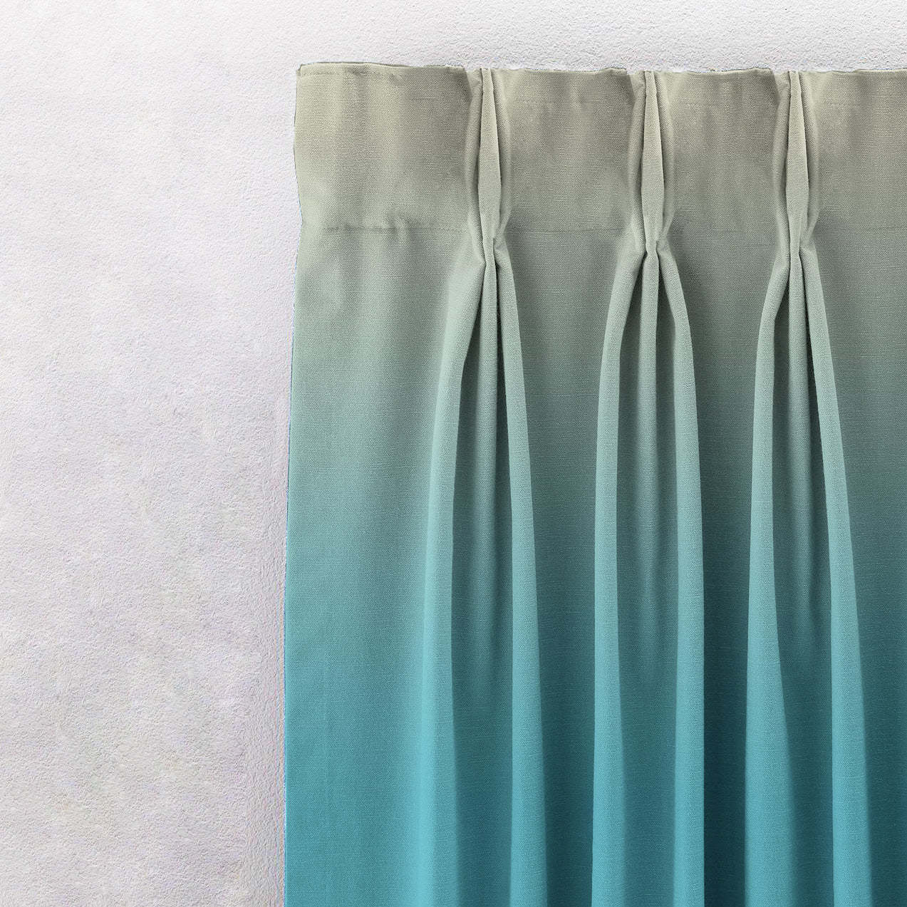 Ombre Misty Teal Heavy Satin Blackout Curtains Set Of 2 - (OMBRE26)
