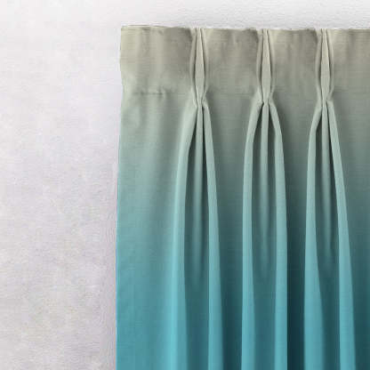 Ombre Misty Teal Heavy Satin Blackout Curtains Set Of 2 - (OMBRE26)