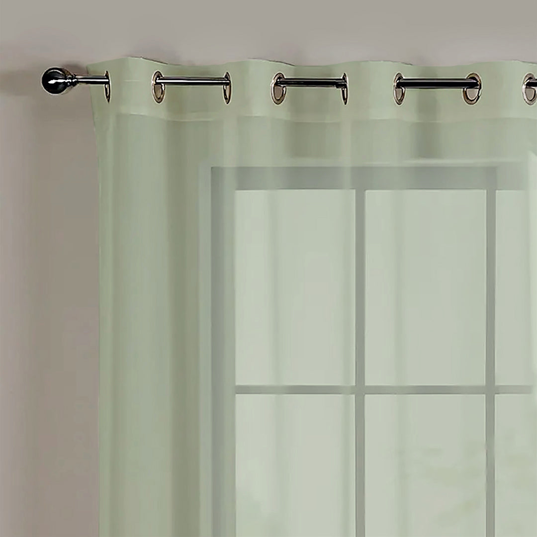 OP 04 Ombre Laurel Green Sheer Curtain Set Of 2 -(DSOP04)