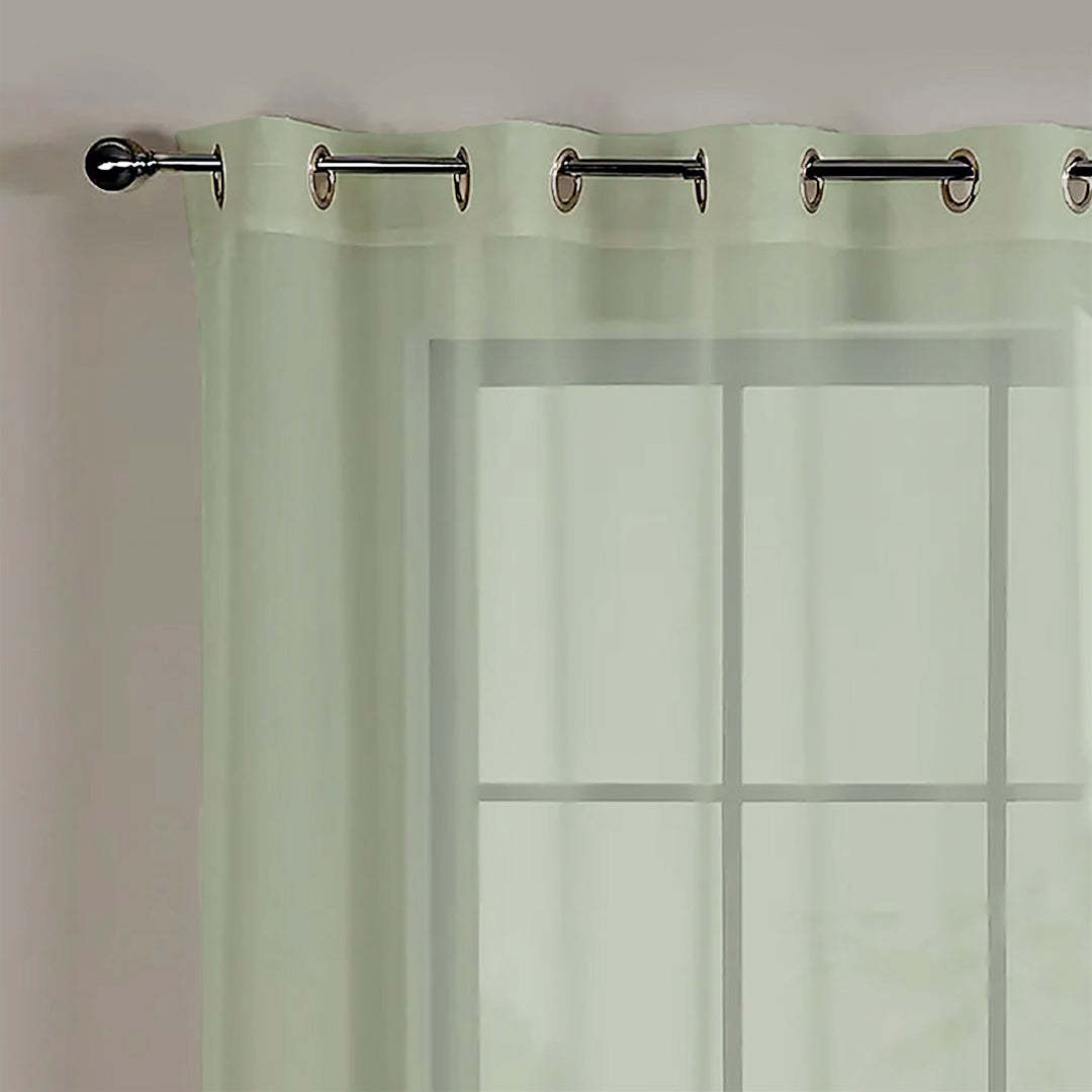 OP 04 Ombre Laurel Green Sheer Curtain Set Of 2 -(DSOP04)