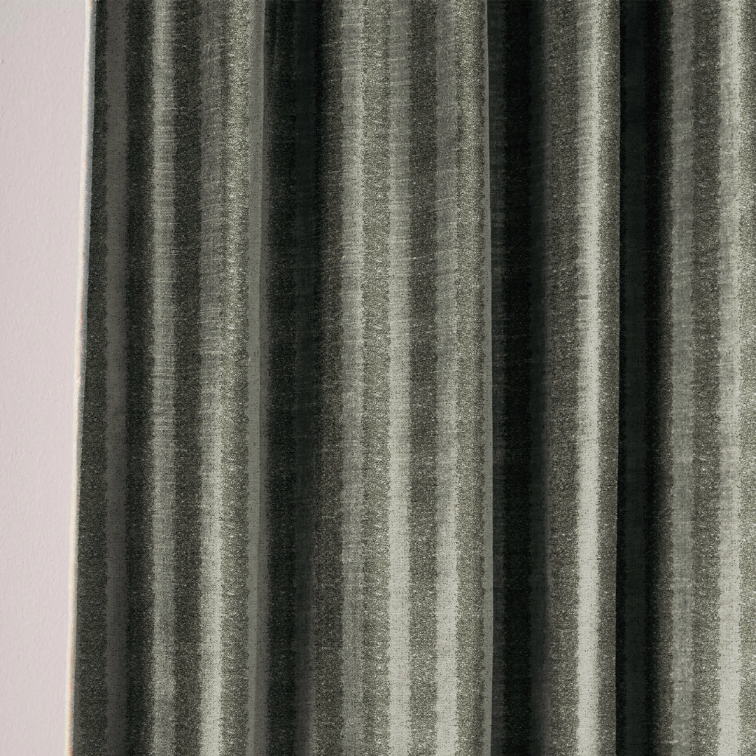 Jacquard Silver Foil Grey Room Darkening Curtain Set Of 2 -(DSRegalBands17)