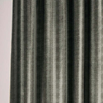 Jacquard Silver Foil Grey Room Darkening Curtain Set Of 2 -(DSRegalBands17)