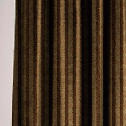 Jacquard Coffee Brown Room Darkening Curtain Set Of 2 -(DSRegalBands37)