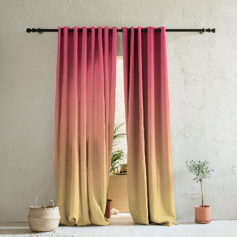 Elegant Ombre Print Room Darkening Curtain - Set of 2 - DSUTSV1
