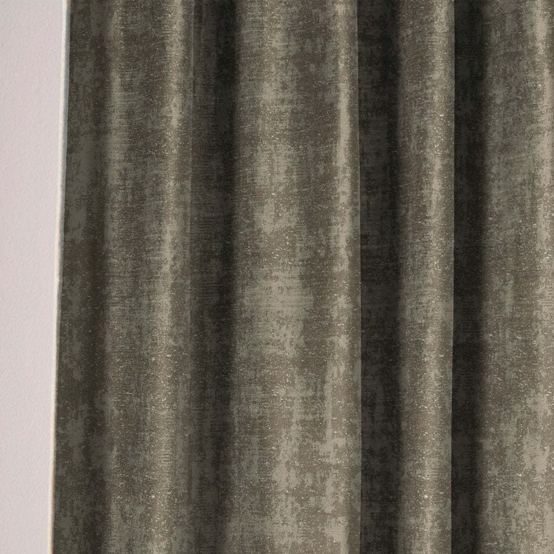 Jacquard Dark Vanilla Beige Room Darkening Curtain Set Of 2 -(DSWhisper15)