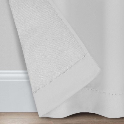 White Micro Poly 100% Blackout Noise Reduction Thermal Insulation Curtain Set of 2 - (White4PASS)