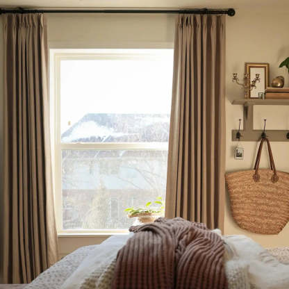 Jawara Luxury Blackout Thermal Curtain Pinch Pleated Drapes -TWOPAGES
