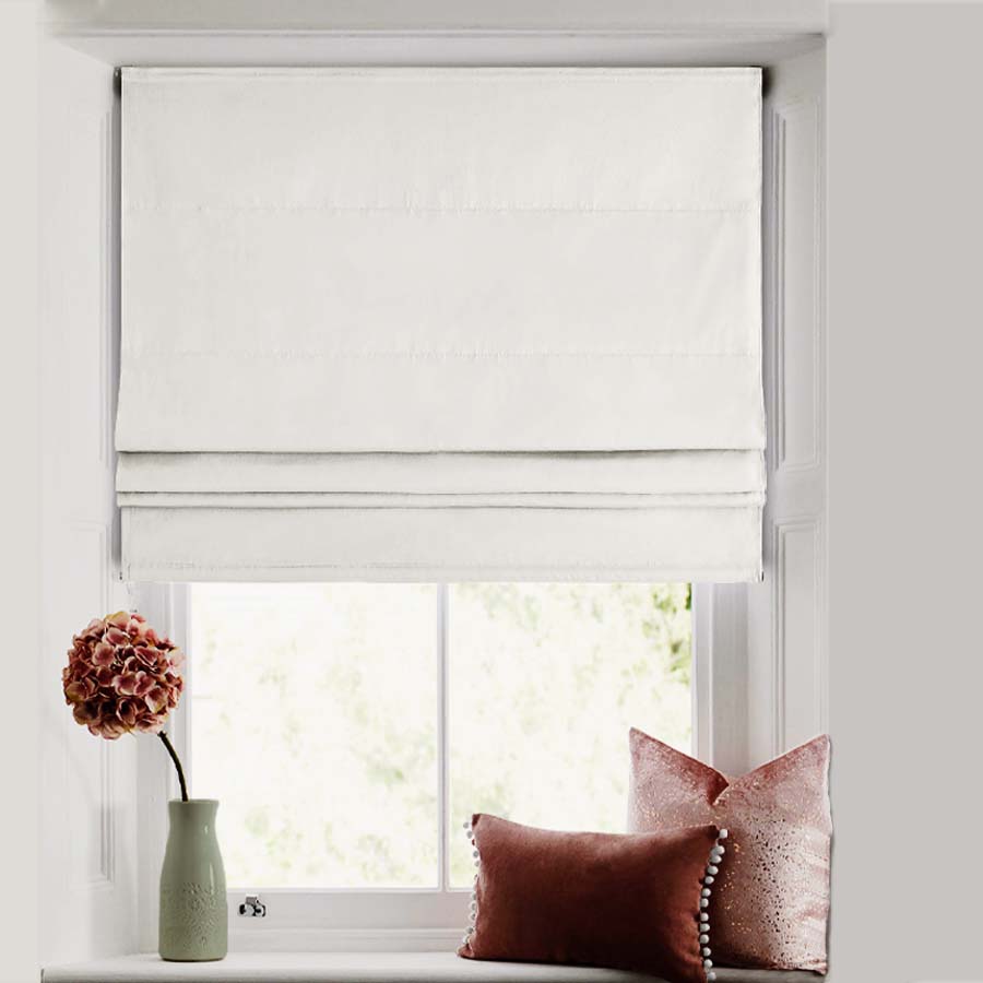 Plain White Satin Roman Blind (PLWHT)