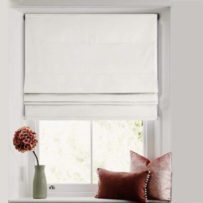 Plain White Satin Roman Blind (PLWHT)