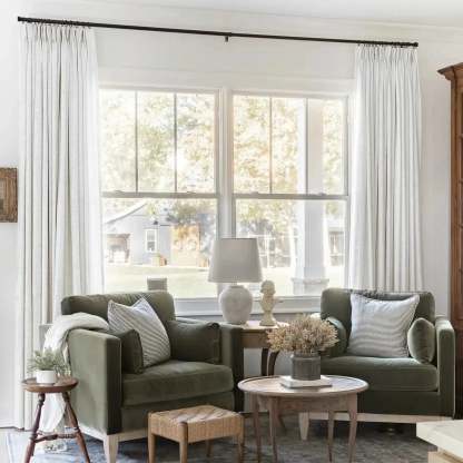Liz Linen Ready Made Curtains Pinch Pleat Unlined -TWOPAGES
