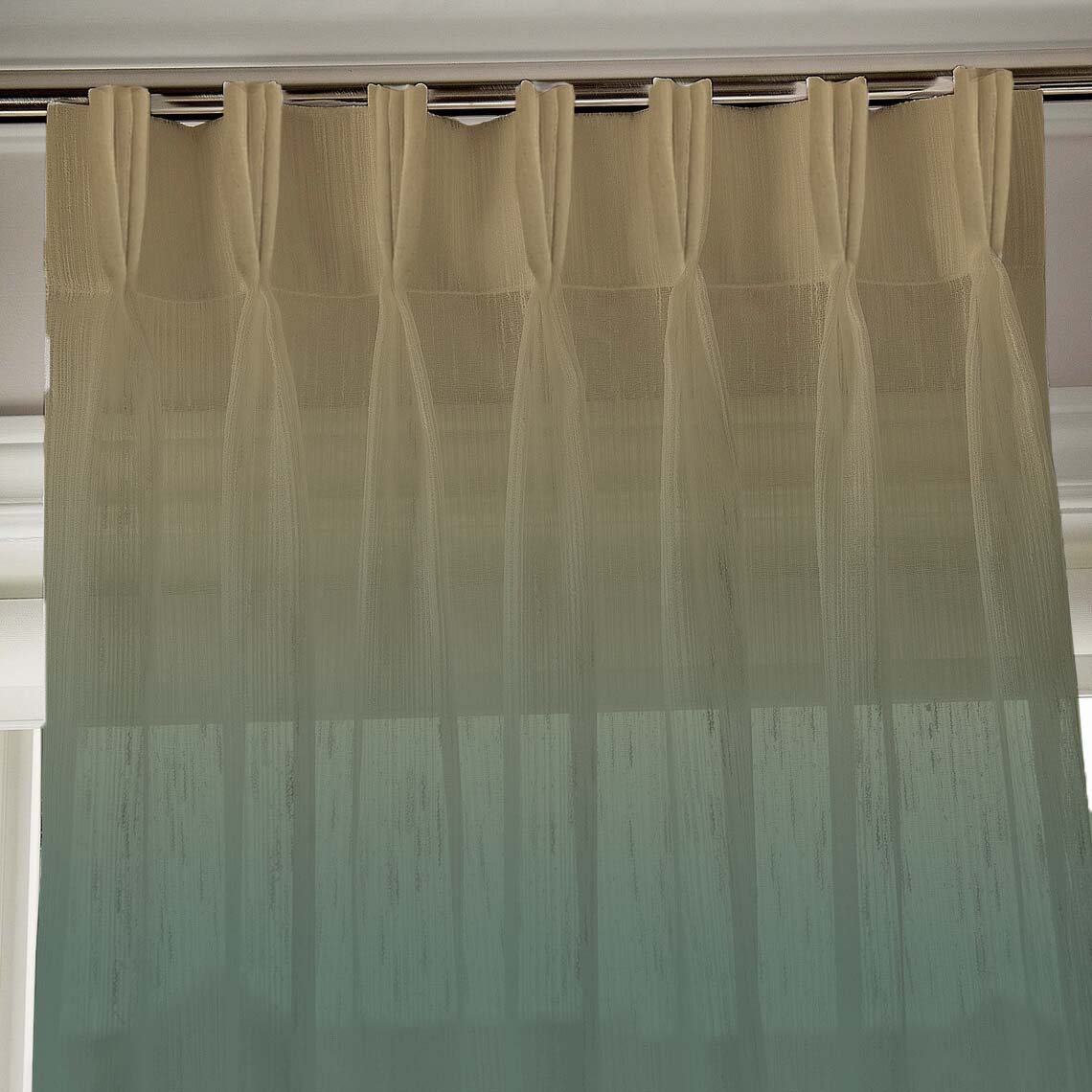 Elegant Ombre Print Sheer Semi Transparent Curtain Set of 2 OMBRE24