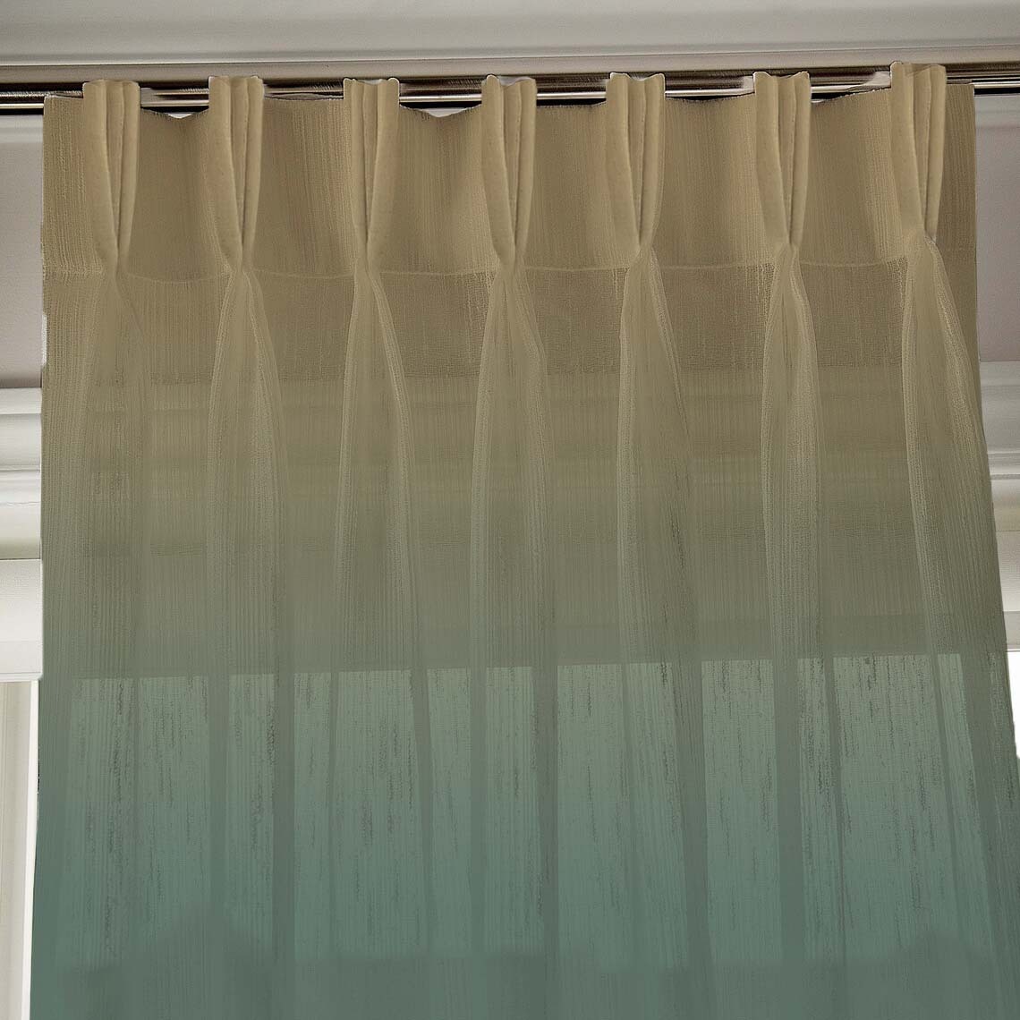 Elegant Ombre Print Sheer Semi Transparent Curtain Set of 2 OMBRE24