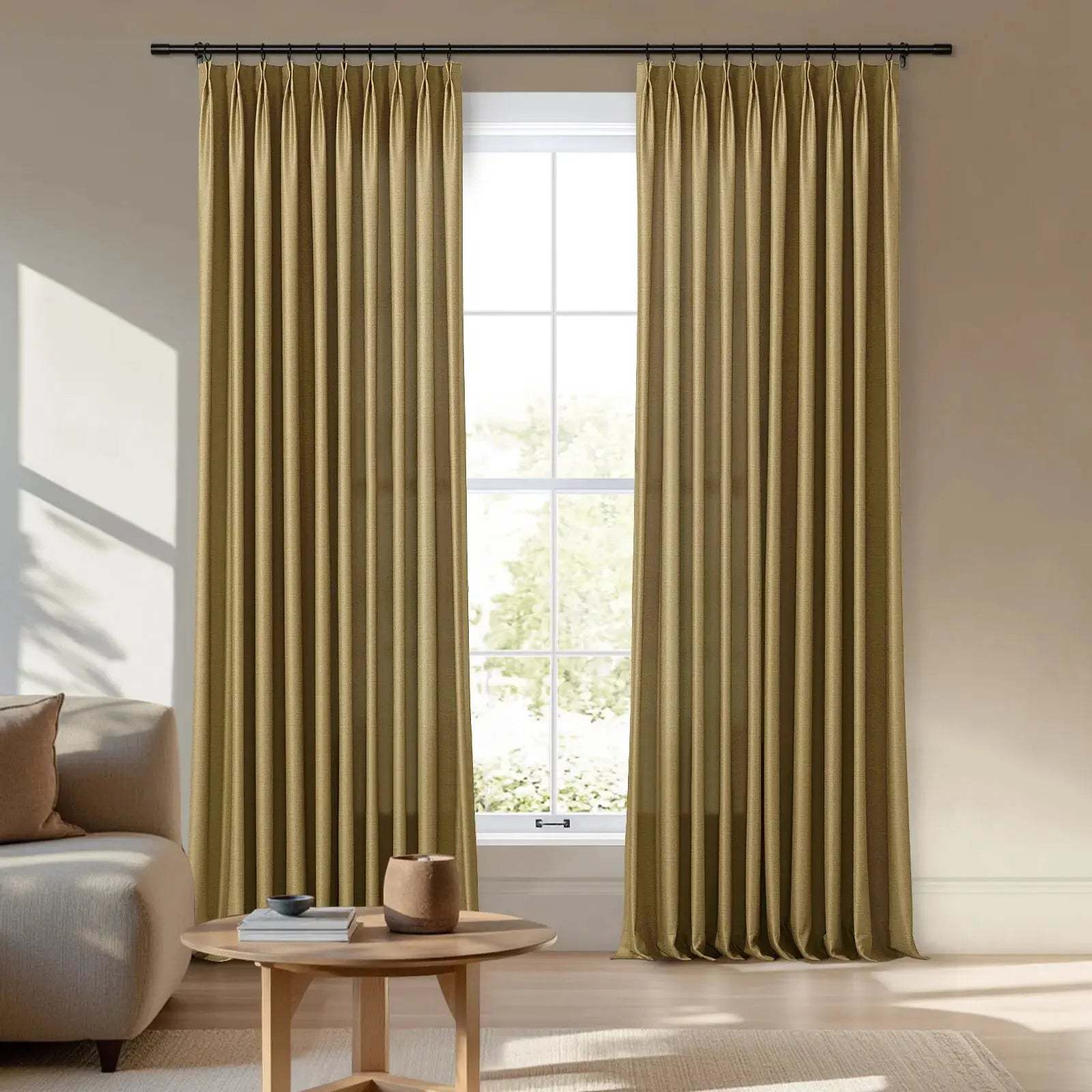 Veda Luster Cotton Velvet Drapery Pleated -TWOPAGES