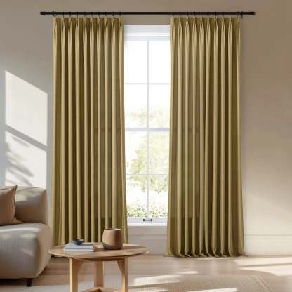 Veda Luster Cotton Velvet Drapery Pleated -TWOPAGES