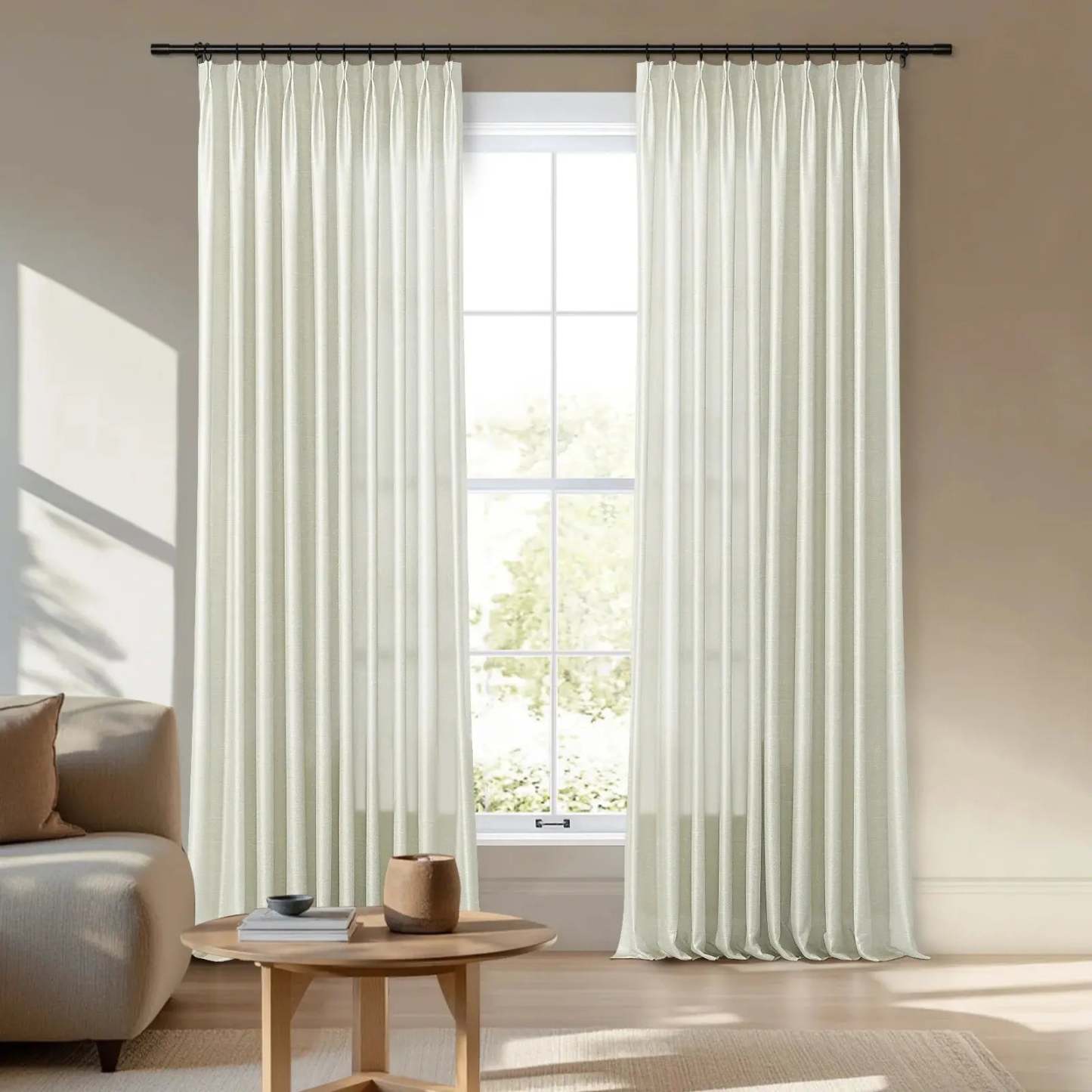 Veda Luster Cotton Velvet Drapery Pleated -TWOPAGES