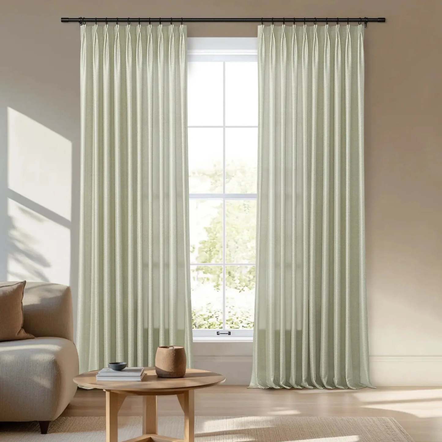 Veda Luster Cotton Velvet Drapery Pleated -TWOPAGES