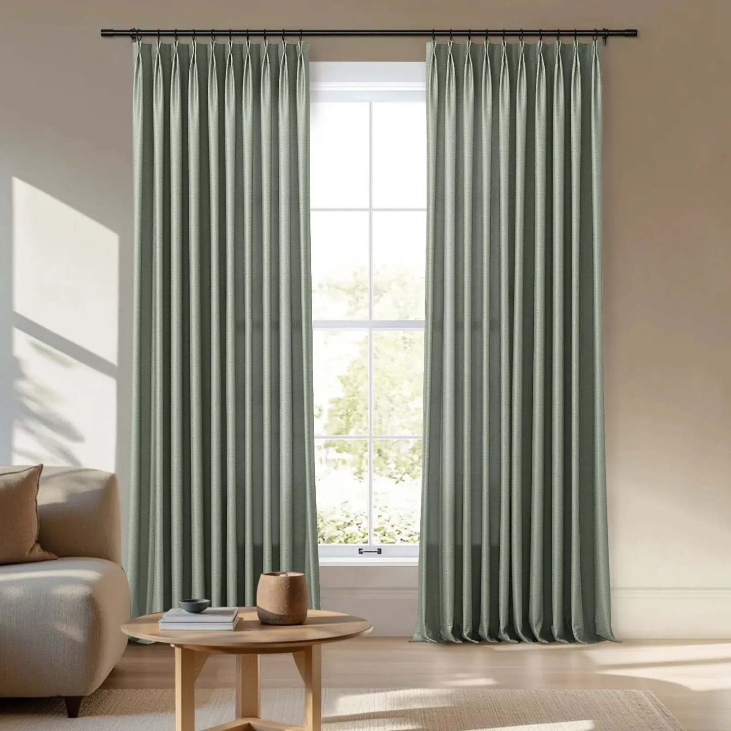 Veda Luster Cotton Velvet Drapery Pleated -TWOPAGES