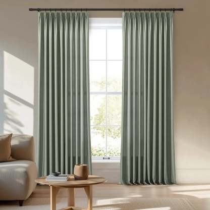 Veda Luster Cotton Velvet Drapery Pleated -TWOPAGES