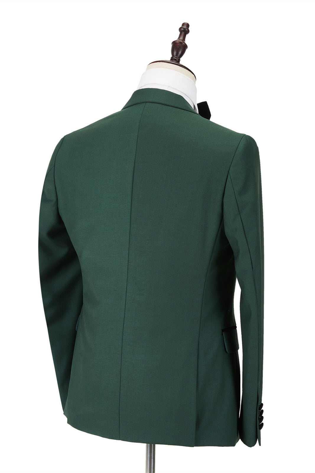 New Dark Green Wedding Blazer with Black Peak Lapel for Groom