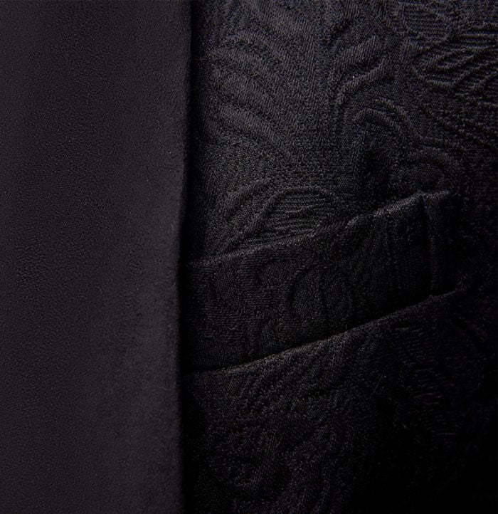 Business Black Three-Piece Jacquard Wedding Suit for Men