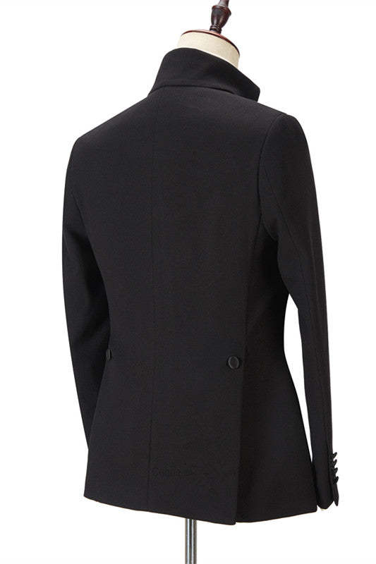 Elegant Black Ring Bearer Suit with Peaked Lapel