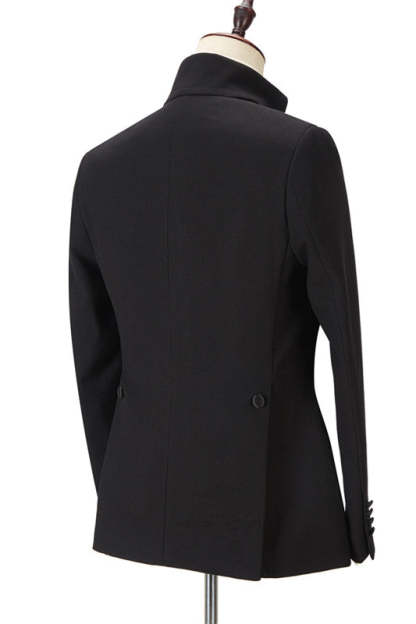 Elegant Black Ring Bearer Suit with Peaked Lapel