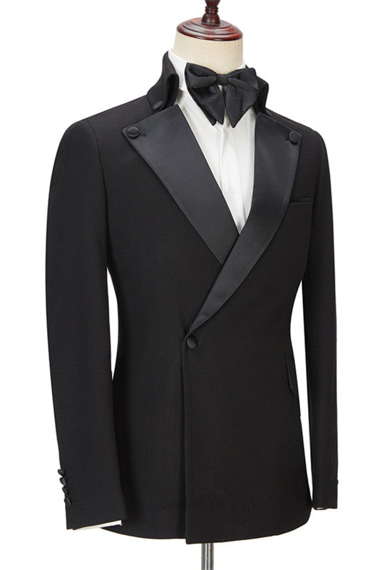 Elegant Black Ring Bearer Suit with Peaked Lapel