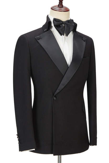 Elegant Black Ring Bearer Suit with Peaked Lapel