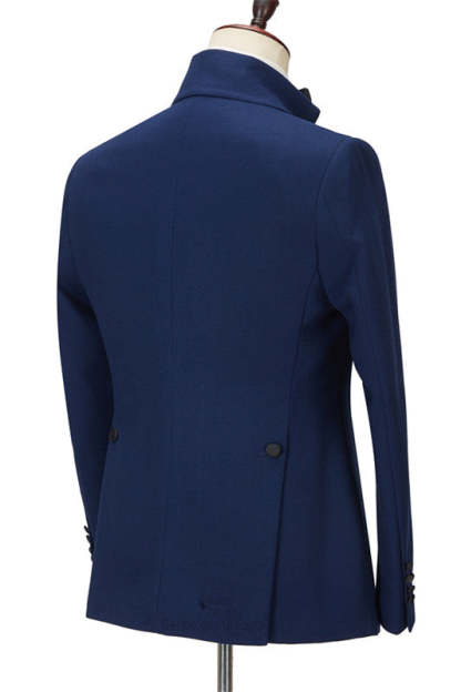 Formal Dark Navy Two-Piece Dinner Suit with Peak Lapel for Men