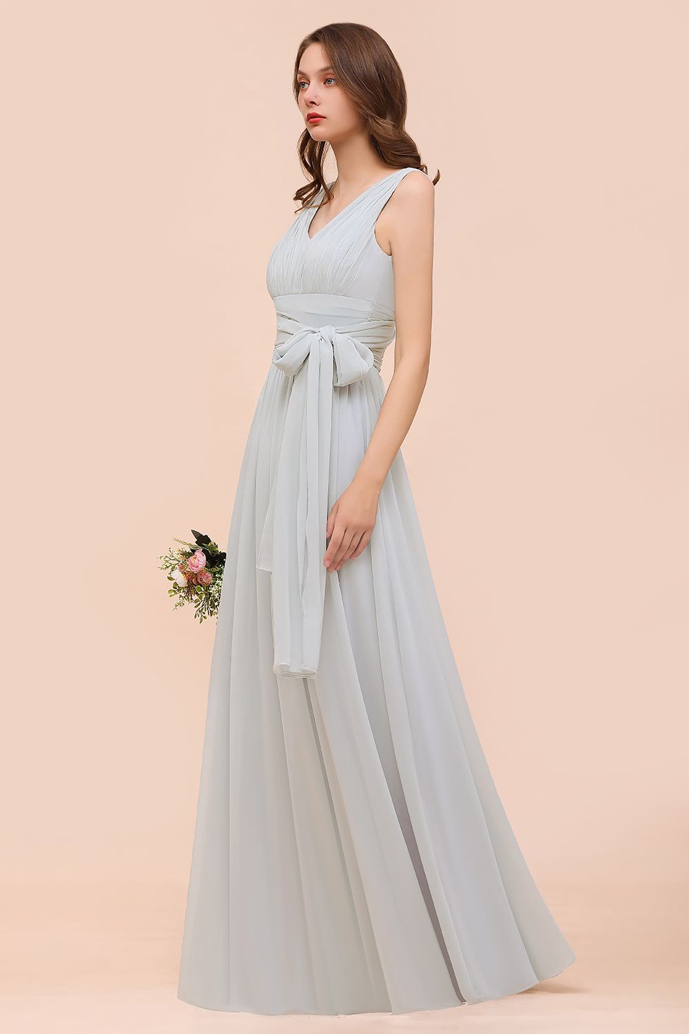 Gorgeous Ruffle Convertible Mist Chiffon Bridesmaid Dresses Online-Babyonlines