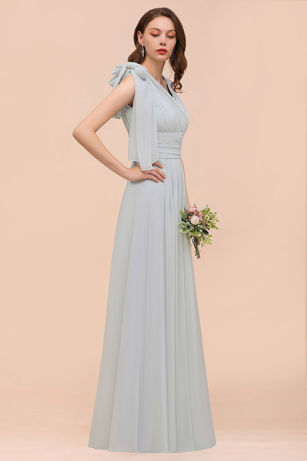 Gorgeous Ruffle Convertible Mist Chiffon Bridesmaid Dresses Online-Babyonlines