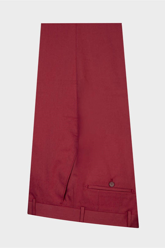 Handsome Red Summer Wedding Suit with Peaked Lapel for Men