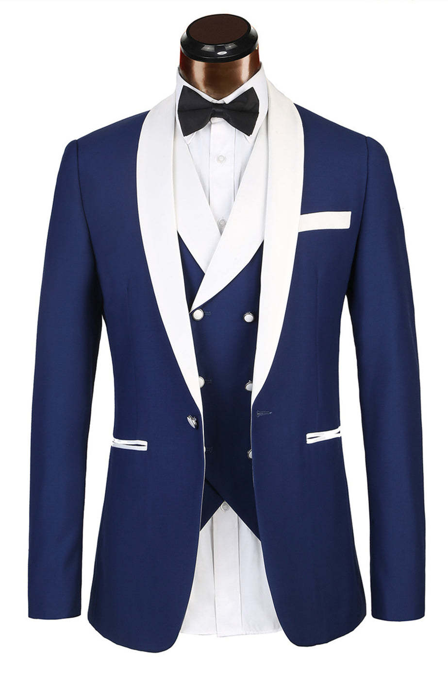 Handsome White Three-Piece Wedding Suit for Groom
