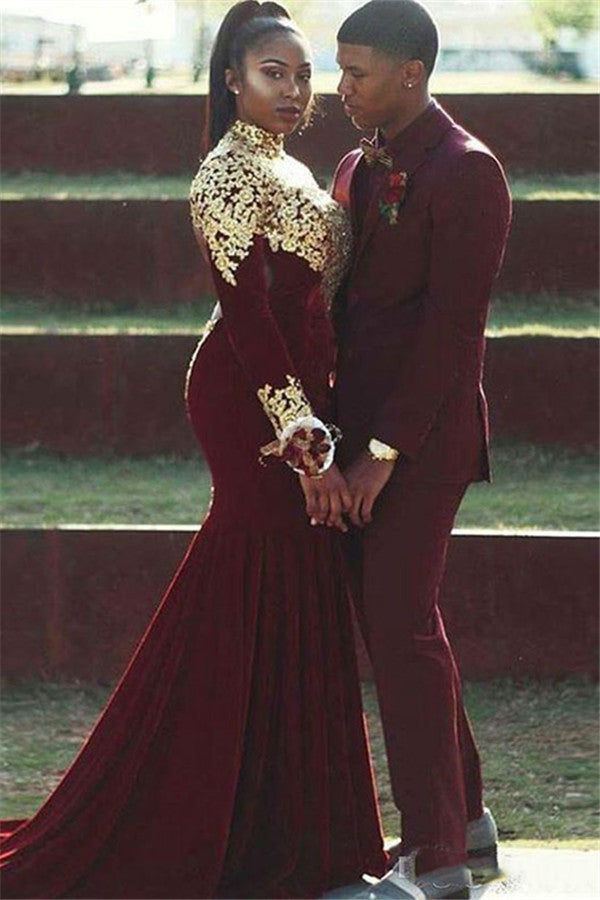 High Quality Burgundy Prince Suit - Notched Lapel for Groom