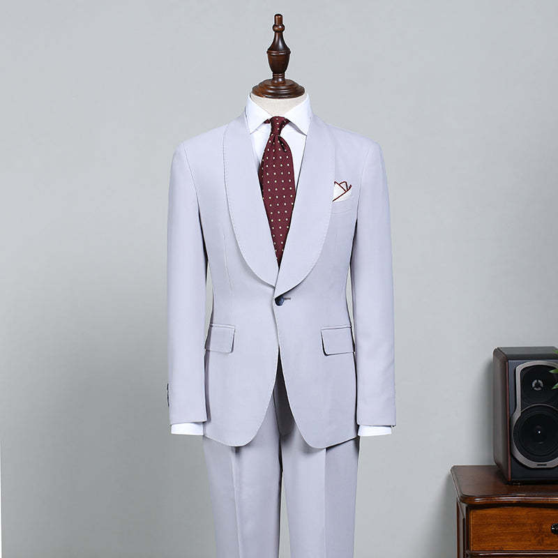 Ivan Blue Two-Piece Bespoke Wedding Suit for Bridegrooms