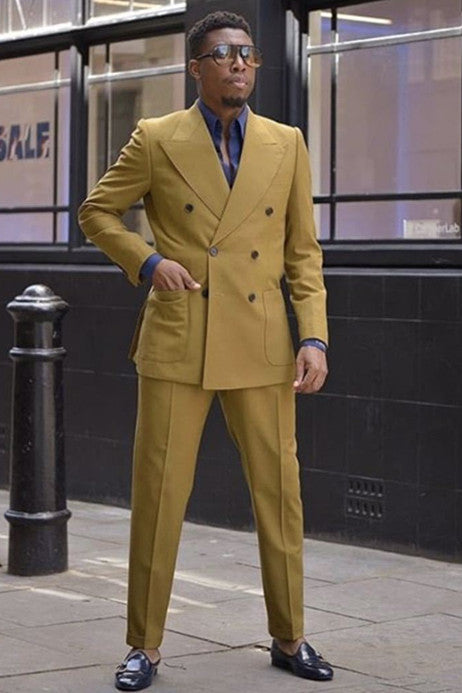 New Arrival Best-Fit Peaked Lapel Homecoming Suit with Double Breasted Design