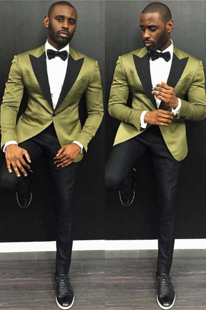 New Black Lapel One-Button Bespoke Formal Dinner Suit for Men