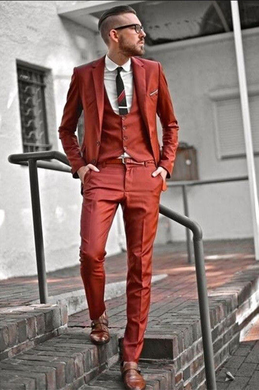 New Notched Lapel Three-Piece Prom Attire for Men 2024