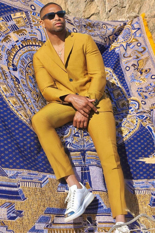 Newest Yellow Summer Wedding Suit for Groom with Notched Lapel