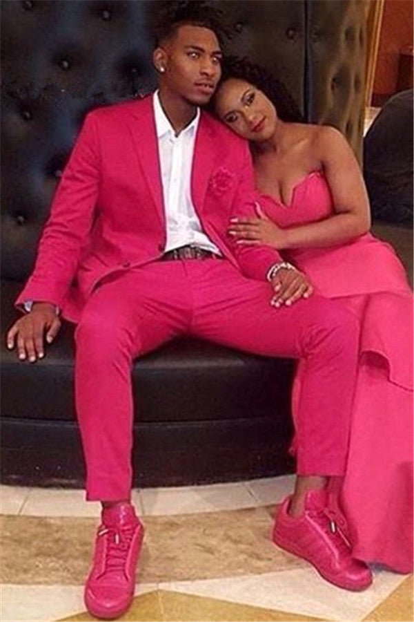 Notched Lapel Prom Suit - William Party Bespoke for Man, Fuchsia